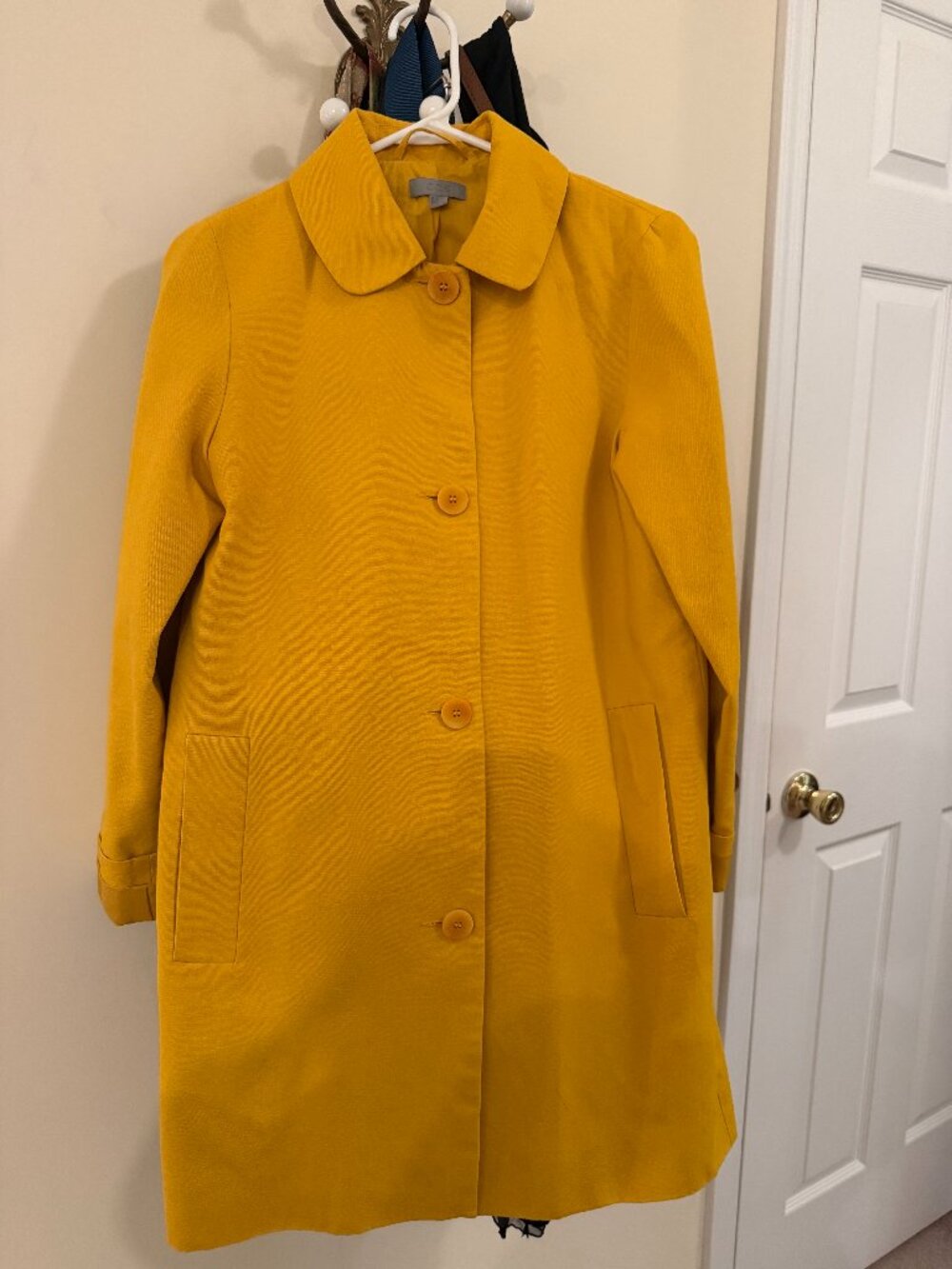 COS Mustard Yellow Cotton Car Coat Jacket Size 2